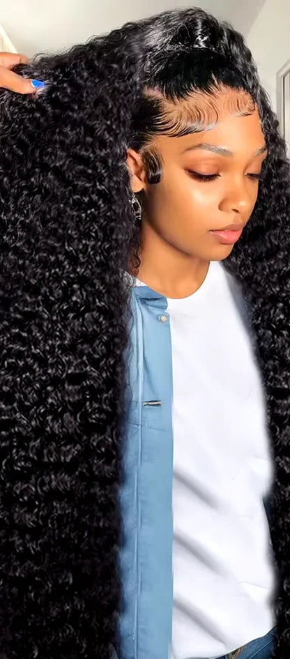26+ Inch Deep Wave Hair Lace Front Wig – Transparent Swiss Lace, Dye-Friendly, Natural Glam