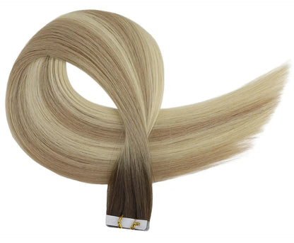 Virgin Human Hair Invisible Tape-In Extensions | 100% Real Hair, Lightweight & Reusable