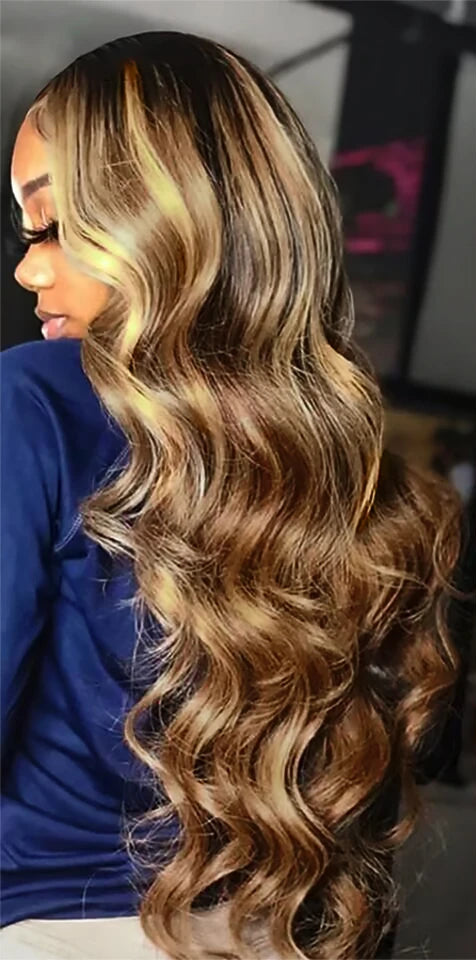 Blonde Body Wave Hair Bundles with Closure – 100% Human Hair Extensions, Ombre Color, 8-32 Inches