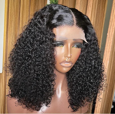 Short Curly Hair Wig – 4-16 Inches, Transparent Lace, 13x6 & 5x5 Frontal Options