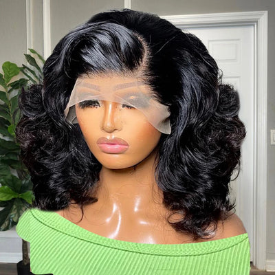 5x5 Silk Top Body Wave Lace Front Wig – Brazilian Remy Hair, Natural Black