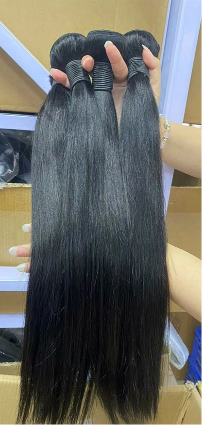 Sleek Peruvian Straight Human Hair Bundles – 100% Virgin Hair, No Tangle, No Shedding