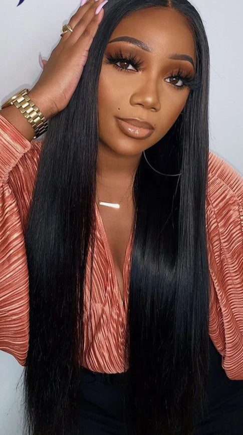 Sleek Peruvian Straight Human Hair Bundles – 100% Virgin Hair, No Tangle, No Shedding