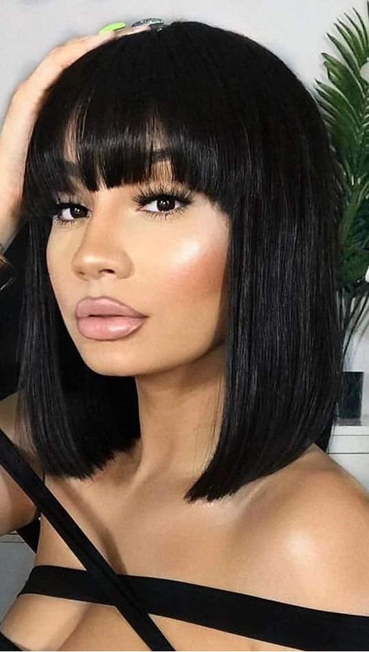 Long Straight Human Hair Wig – Swiss Lace, Transparent Lace, Customizable Length and Color