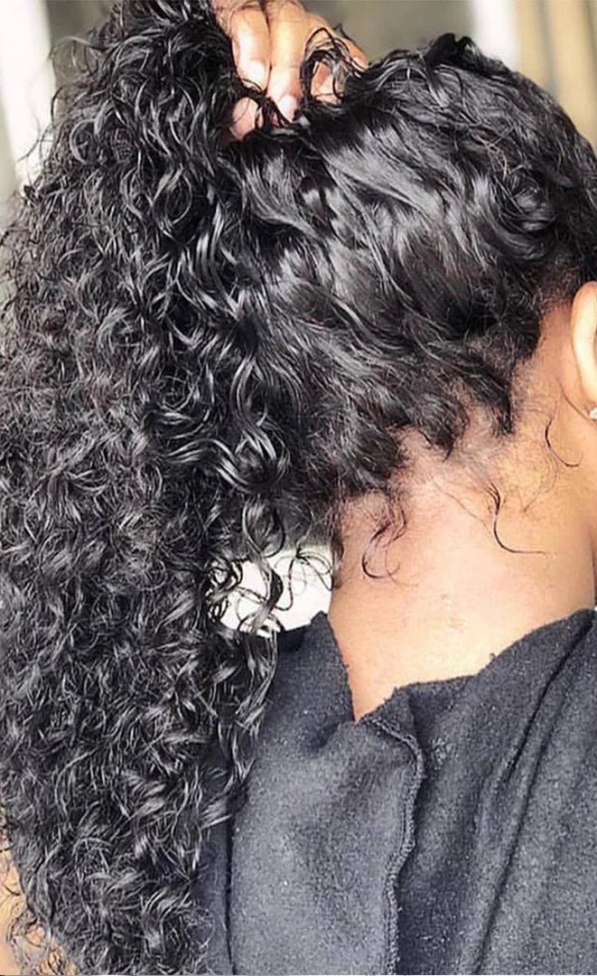 Curly Lace Front Wig - 26+ Inch, Natural Human Hair, Medium Brown Lace, 150%-180% Density, Permable