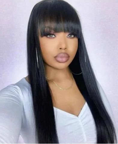 Luxurious Short Straight Human Hair Wig – 200% Density, Pre-Plucked Hairline, 12-16 Inches