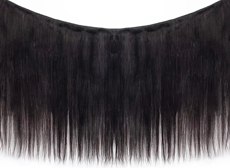Premium Straight Human Hair Bundles - 100% Natural, Machine Double Weft, Perfect for Weaving