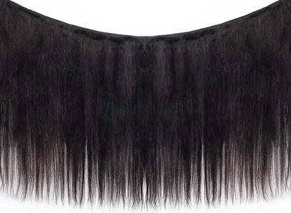 Premium Straight Human Hair Bundles - 100% Natural, Machine Double Weft, Perfect for Weaving