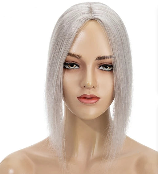 100% Real Human Hair Topper with Silk Base | Tangle-Free, Natural Hairline, Multiple Lengths & Colors