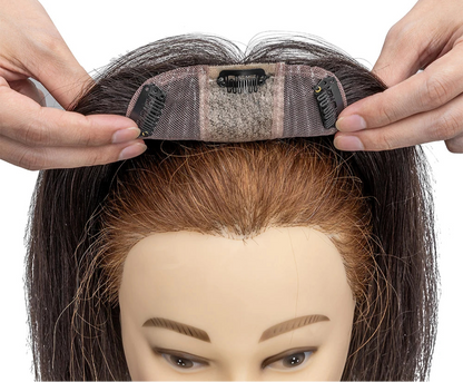 Silk Base Human Hair Toppers for Women – 100% Real Hair, Straight, Natural Volume