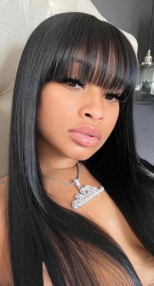 Straight Human Hair Wig – Premium Quality, Natural Look, Comfortable Fit