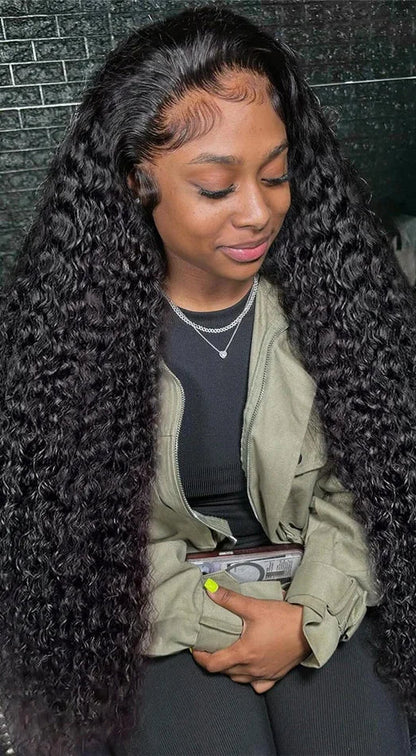 Long Curly 13x6 Lace Front Wig – 100%  Hair, 26+ Inch, Transparent Lace, Natural Look