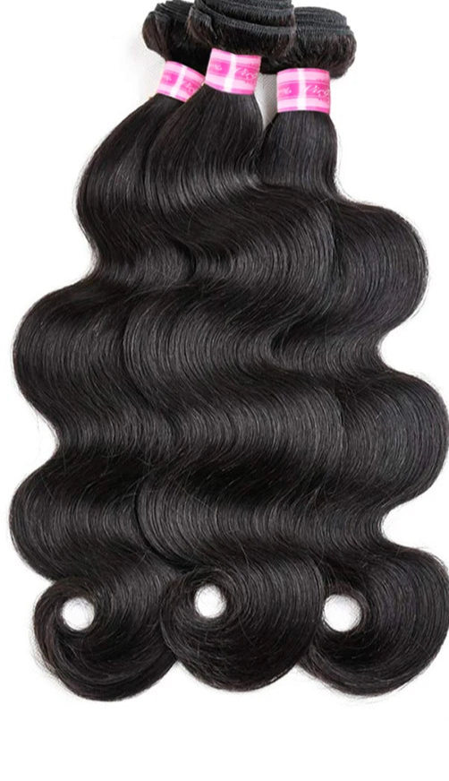 Vanlov Body Wave Hair Bundles - 100% Human Hair Extensions, Natural & Jet Black, 8-30 Inch