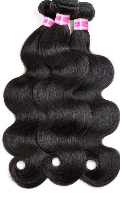 Vanlov Body Wave Hair Bundles - 100% Human Hair Extensions, Natural & Jet Black, 8-30 Inch