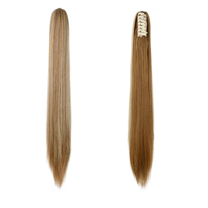 Kinky Straight Clip-In Hair Extension – High-Temperature Fiber, Pure Color, 140g