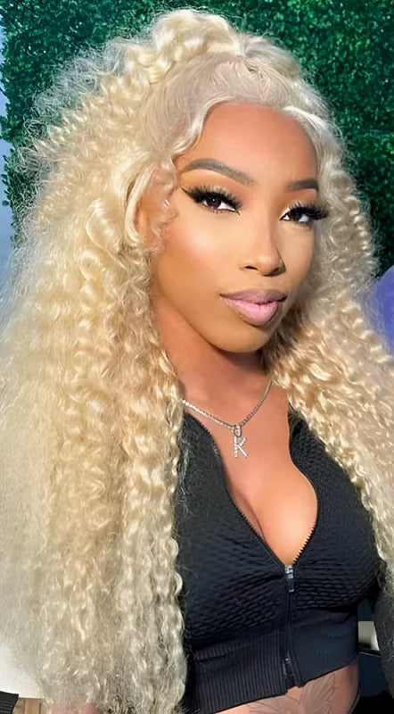 Short Deep Wave Lace Front Wig – Hair, 613 Blonde, 13x6/13x4 HD Lace, Pre-Plucked, 180% Density