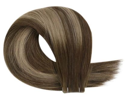 Virgin Human Hair Invisible Tape-In Extensions | 100% Real Hair, Lightweight & Reusable