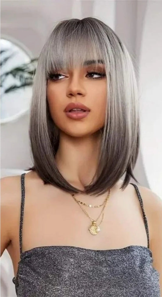Short Straight High-Temperature Fiber Wig – Daily Use Halloween Costume Wig