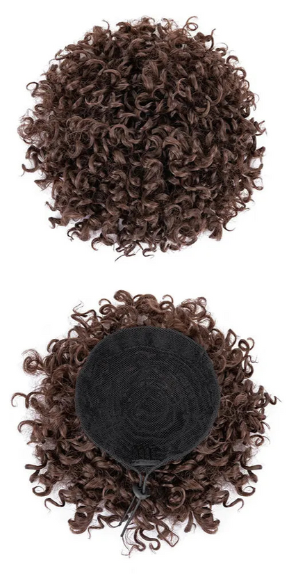 Curly Chignon Clip-In Bun – High-Quality Synthetic Fiber, 8-Inch, Tangle-Free, Available in Multiple Colors