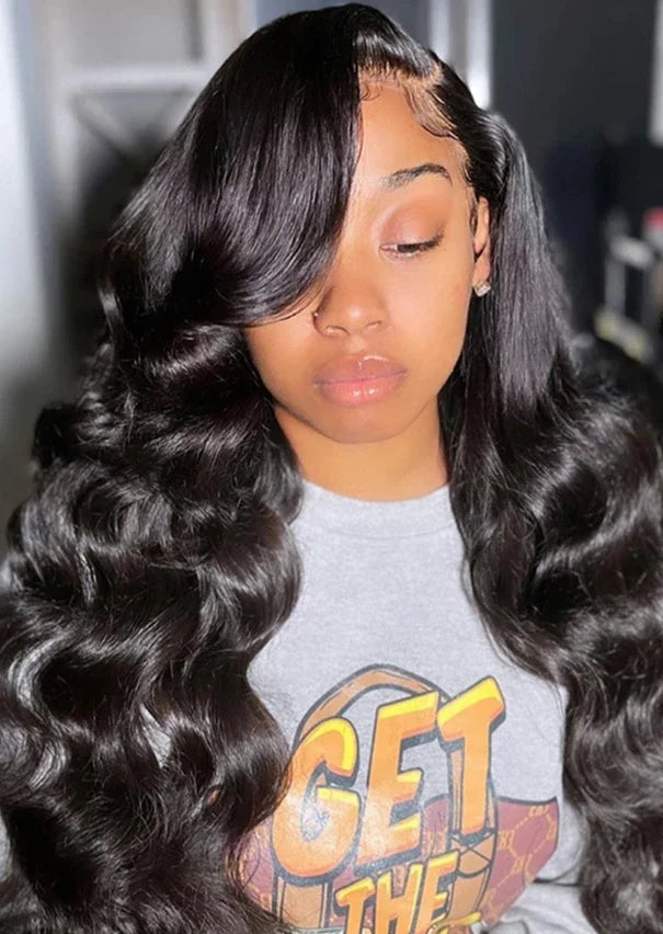 Long 26+ Inch Body Wave Lace Front Wig – 13x6 & 13x4 Swiss Lace Frontal, Transparent Lace, 100% Human Hair