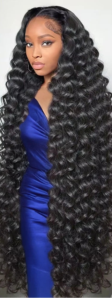 Long Loose Deep Wave Brazilian Remy Lace Front Wig – Transparent Swiss Lace (26+ Inches)