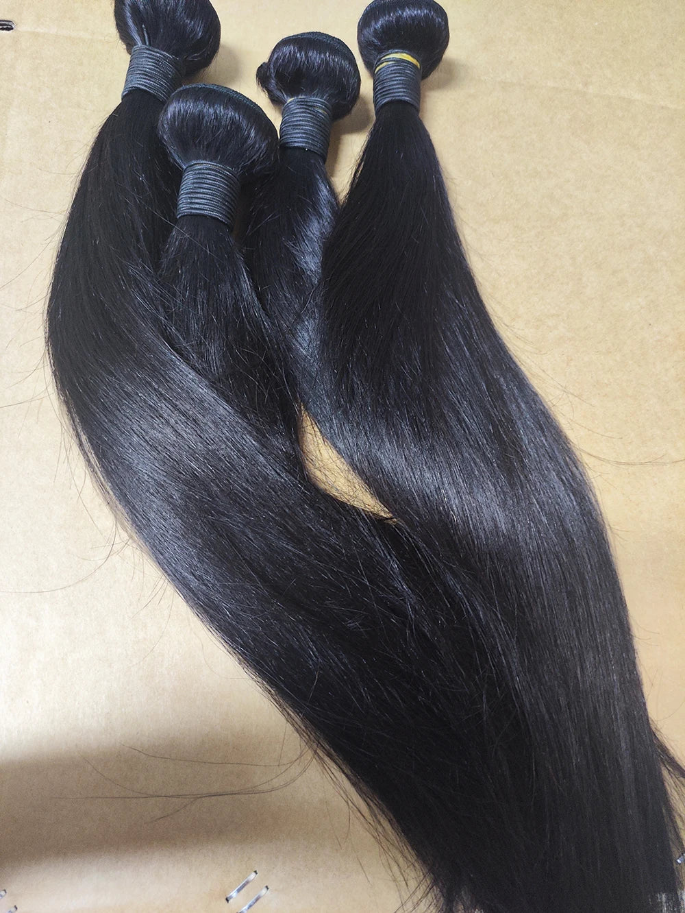Premium Straight Human Hair Bundles - 10-40 Inch, Machine Double Weft, 100% Raw Human Hair, Minimum Shedding, Can Be Dyed & Curled
