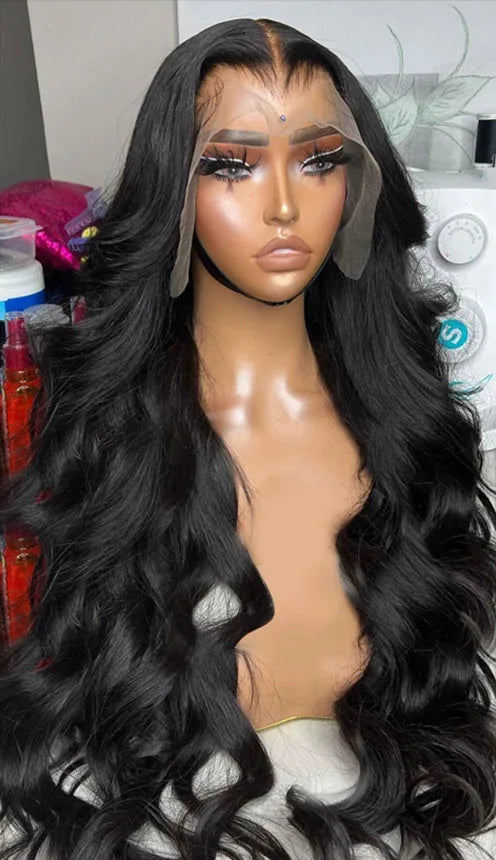 Long 26+ Inch Body Wave Lace Front Wig – 13x6 & 13x4 Swiss Lace Frontal, Transparent Lace, 100% Human Hair