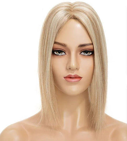 100% Real Human Hair Topper with Silk Base | Tangle-Free, Natural Hairline, Multiple Lengths & Colors