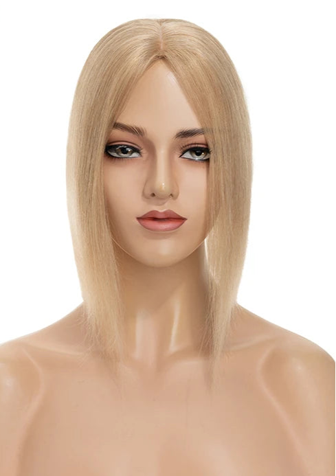 Silk Base Human Hair Toppers for Women – 100% Real Hair, Straight, Natural Volume