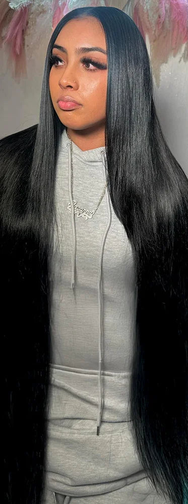 Premium Straight Human Hair Bundles - 100% Natural, Machine Double Weft, Perfect for Weaving