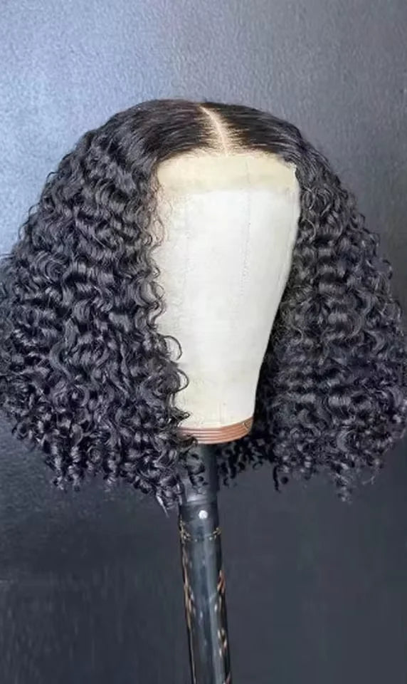 Deep Wave Vietnamese Remy Human Hair Lace Front Wig – 13x4 & 4x4 Frontal, Short Length (4-16 inches)