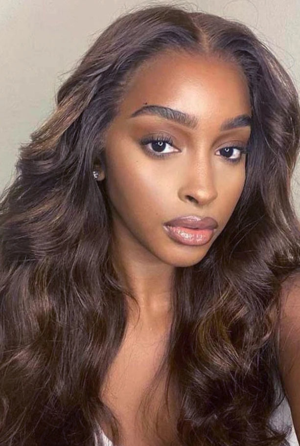 30-32 Inch Wavy Lace Front Wig – High-Temperature Fiber, Natural Style with Middle, Side & Free Parting Options