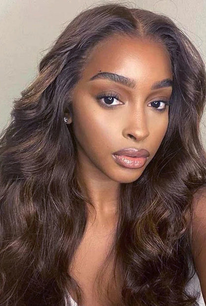30-32 Inch Wavy Lace Front Wig – High-Temperature Fiber, Natural Style with Middle, Side & Free Parting Options