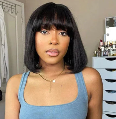 Long Straight Human Hair Wig – Swiss Lace, Transparent Lace, Customizable Length and Color