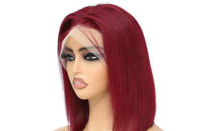 Straight Bob Lace Front Wig – 13x4 Frontal, HD Transparent Lace, Restyle & Curlable, 100% Human Hair