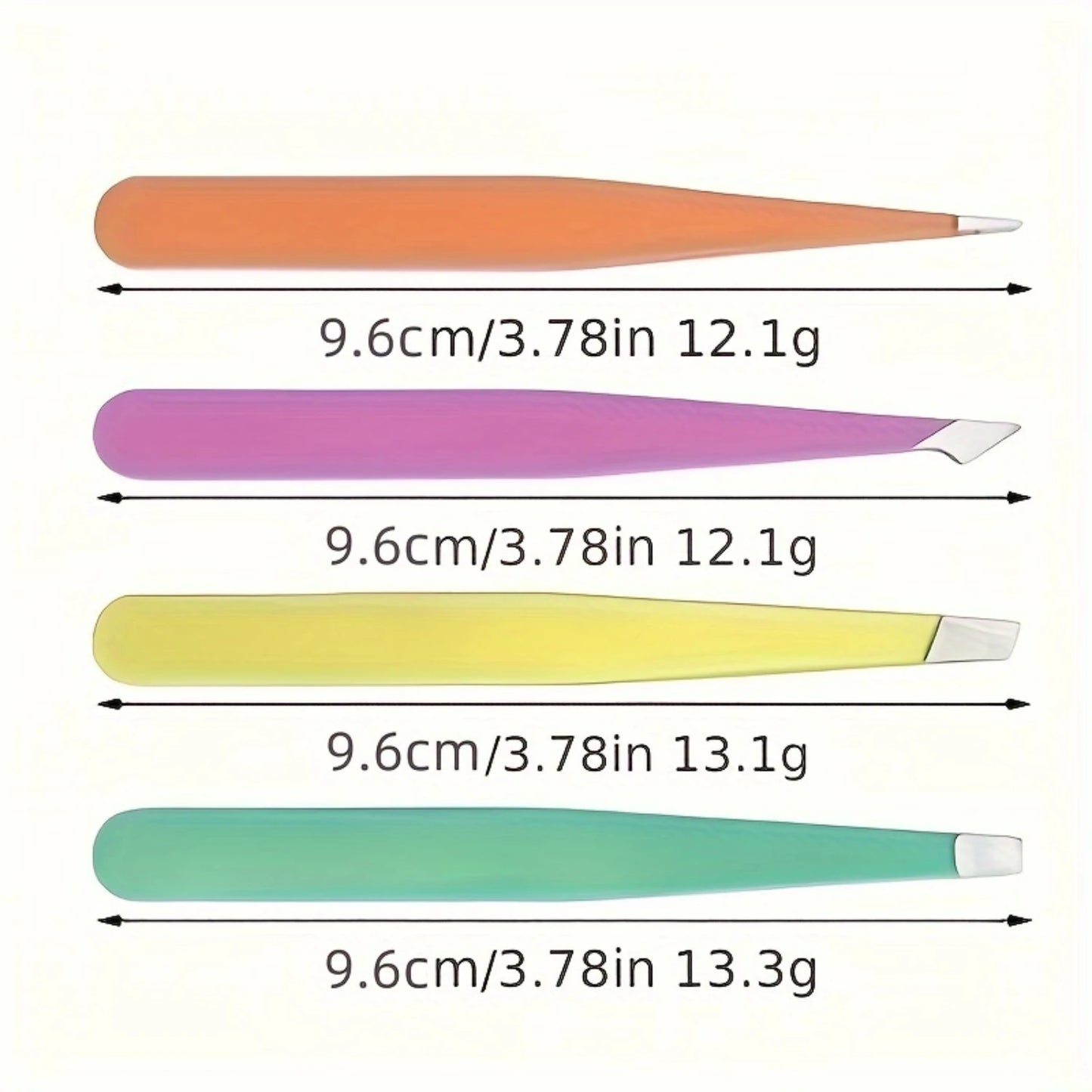 4-Piece Hypoallergenic Stainless Steel Tweezers Set | Precision Tools for Eyebrows, Ingrown Hair Removal, & Lash Extensions