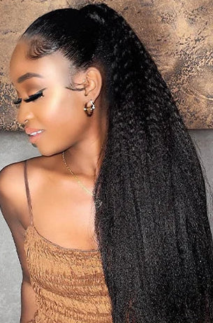 Kinky Straight Human Hair Weaving – Chemical-Free, Permable & Dark Color Dye-Friendly | Machine Double Weft