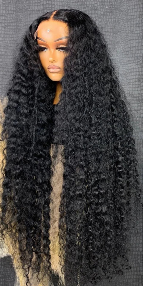 Light Brown Swiss Lace Deep Wave Wig – 100%  Human Hair