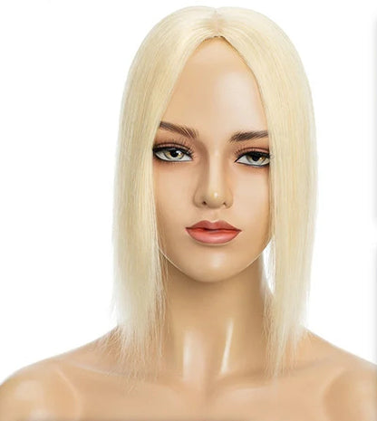 100% Real Human Hair Topper with Silk Base | Tangle-Free, Natural Hairline, Multiple Lengths & Colors