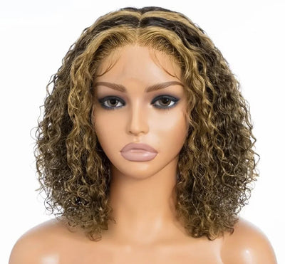 Deep Wave Lace Front Wig – Brazilian Remy Hair, Transparent Swiss Lace