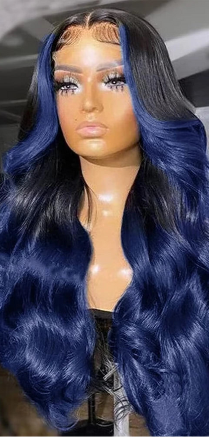 Ombre Red Lace Front Wig – Long Wavy Heat-Resistant Synthetic Hair for Black Women
