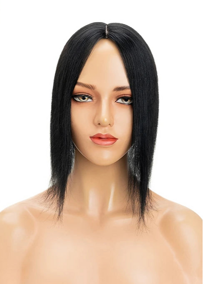 Silk Base Human Hair Toppers for Women – 100% Real Hair, Straight, Natural Volume