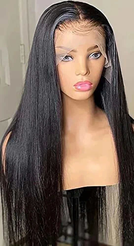 26-Inch Straight Virgin Hair 370 Lace Wig – Transparent Swiss Lace for Flawless Style