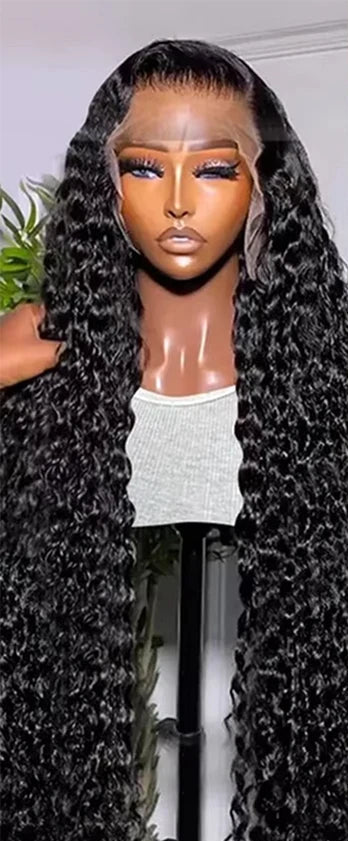 26+ Inch Virgin Deep Wave Lace Wig – 13x4 & 13x6 Transparent Swiss Lace, Permable & Dyeable