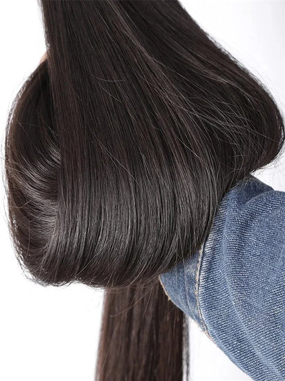 Premium Straight Human Hair Bundles - 100% Natural, Machine Double Weft, Perfect for Weaving