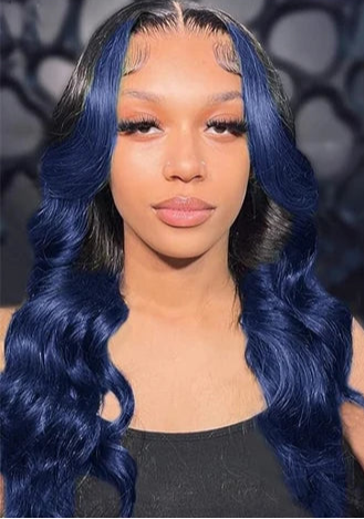 Ombre Red Lace Front Wig – Long Wavy Heat-Resistant Synthetic Hair for Black Women