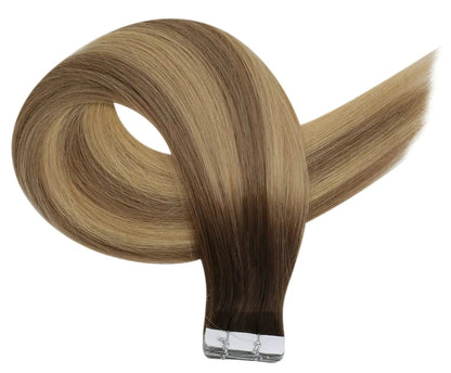 Virgin Human Hair Invisible Tape-In Extensions | 100% Real Hair, Lightweight & Reusable