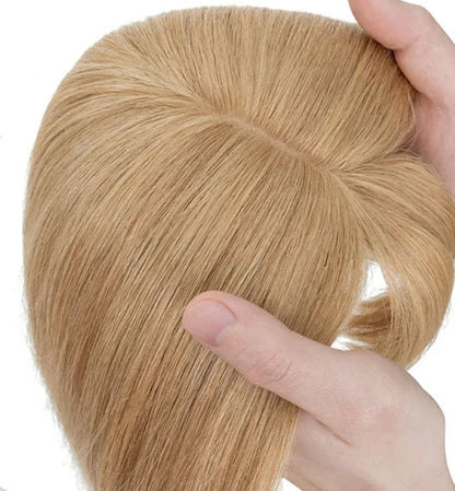 100% Real Human Hair Topper with Bangs – Natural Look, Tangle-Free, Multiple Colors & Sizes