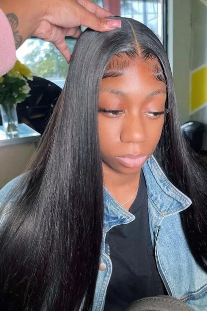 Straight Full Lace & Lace Front Wigs – 26+ Inches, Transparent Swiss Lace, Darker Dyeable Colors