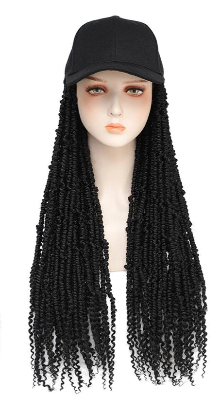 14-22 Inch Baseball Cap Wig with Passion Twist Braids – Stylish, Heat-Resistant Crochet Wig for Daily Wear